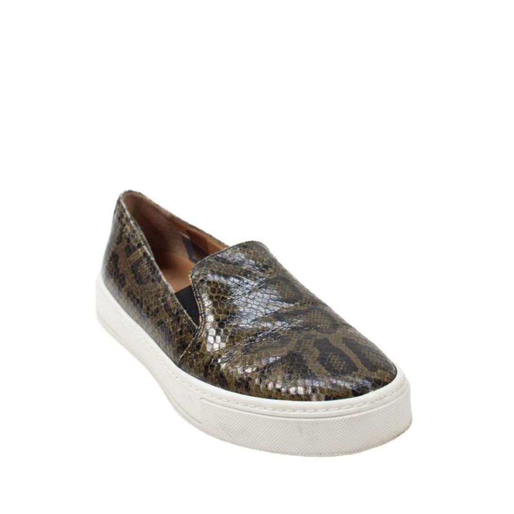 Aquatalia Womens Snakeskin Print Low Top Sneakers Brown Black Size 9 Medium